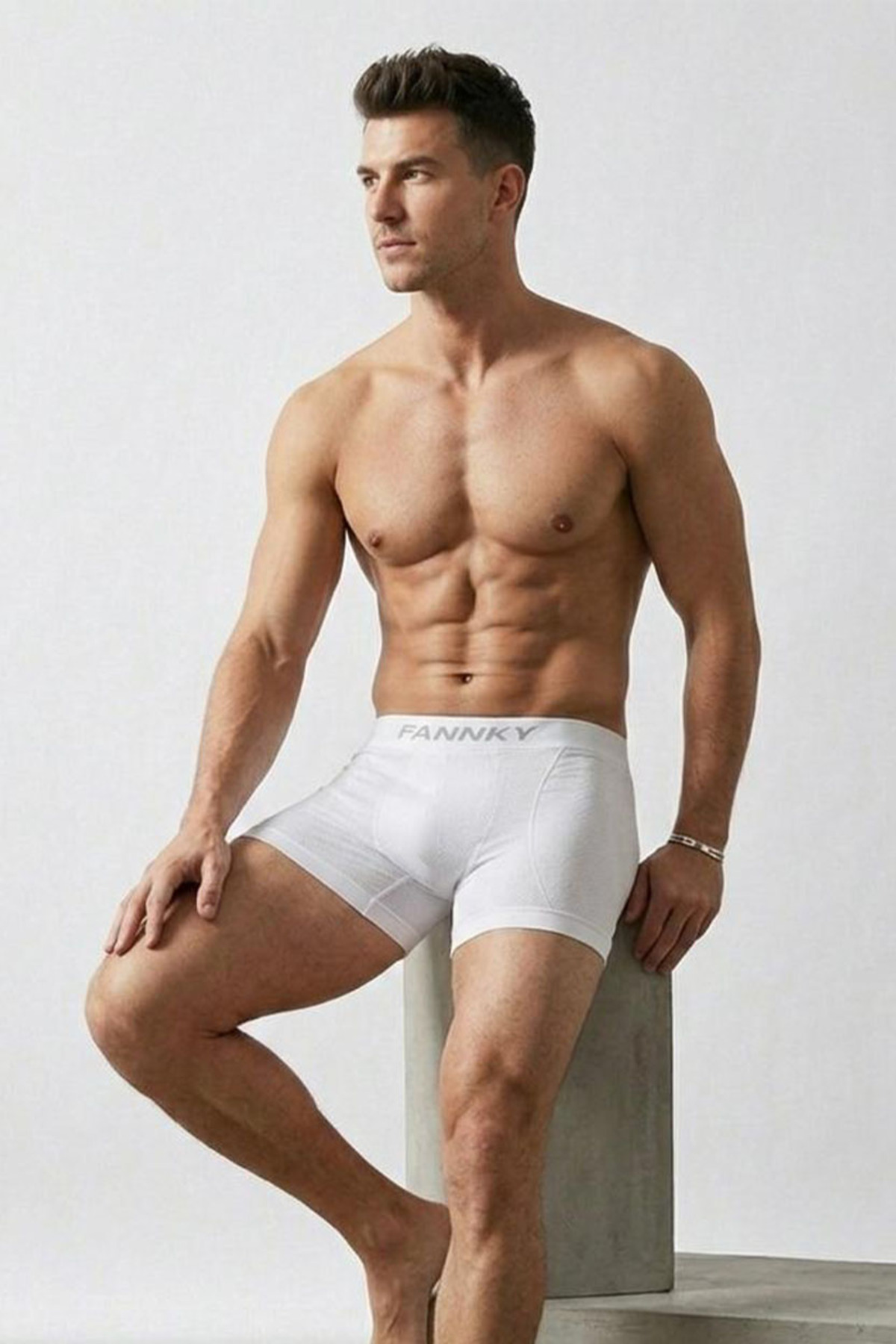 DİKİŞSİZ NEFES ALABİLEN RAHAT BOL KESİM ERKEK BOXER 2014 Beyaz 4