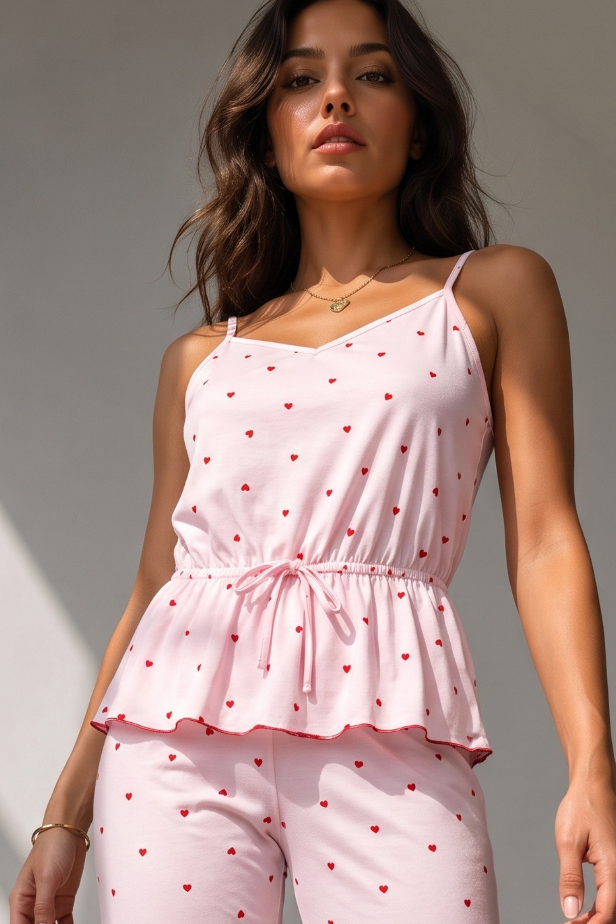 Kadın Regular Kesim Sezonsuz Pembe Pijama Takımı 3