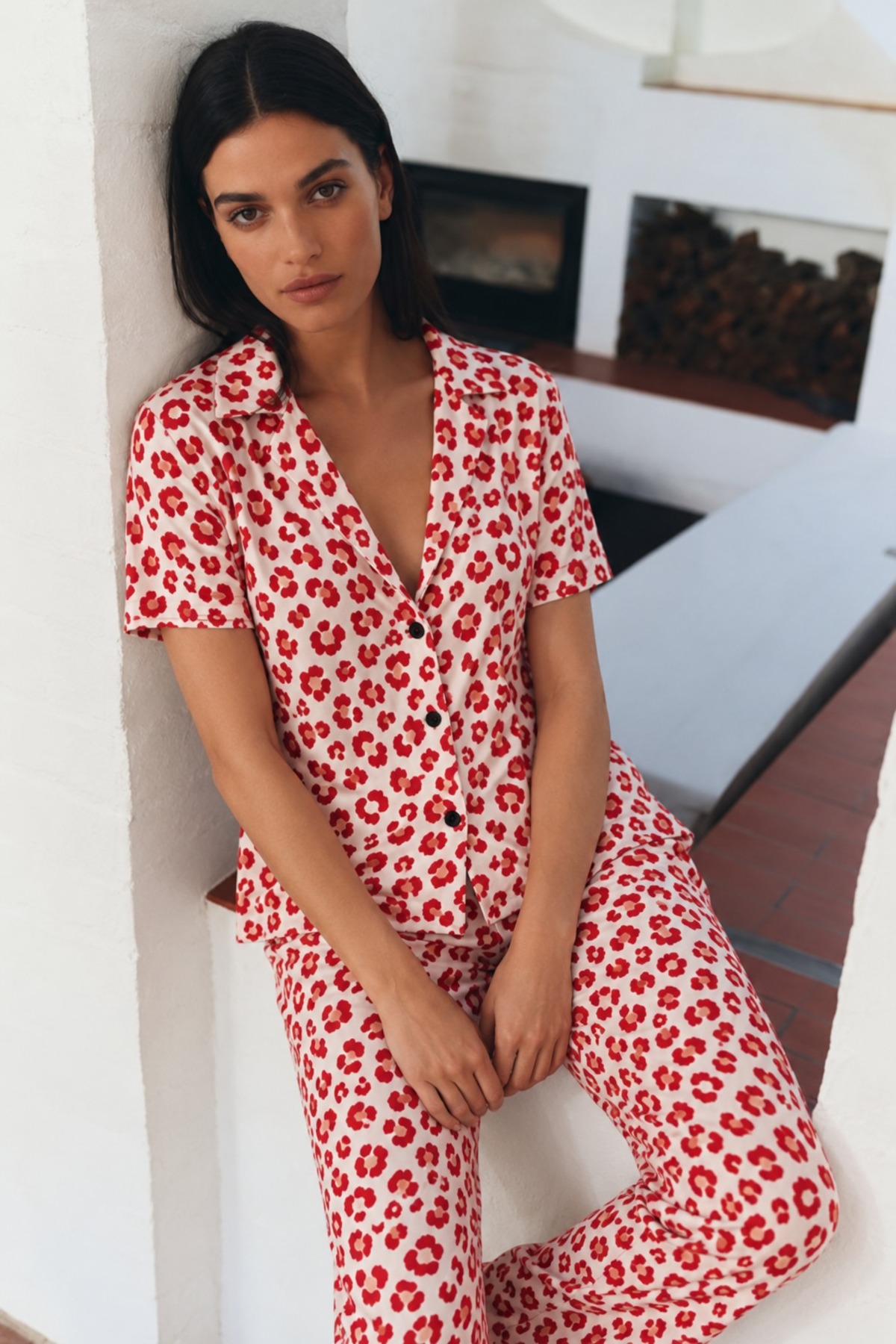 3 Adet Kadın Kısa Kol Comfort Pijama Takımı Yeşil 6
