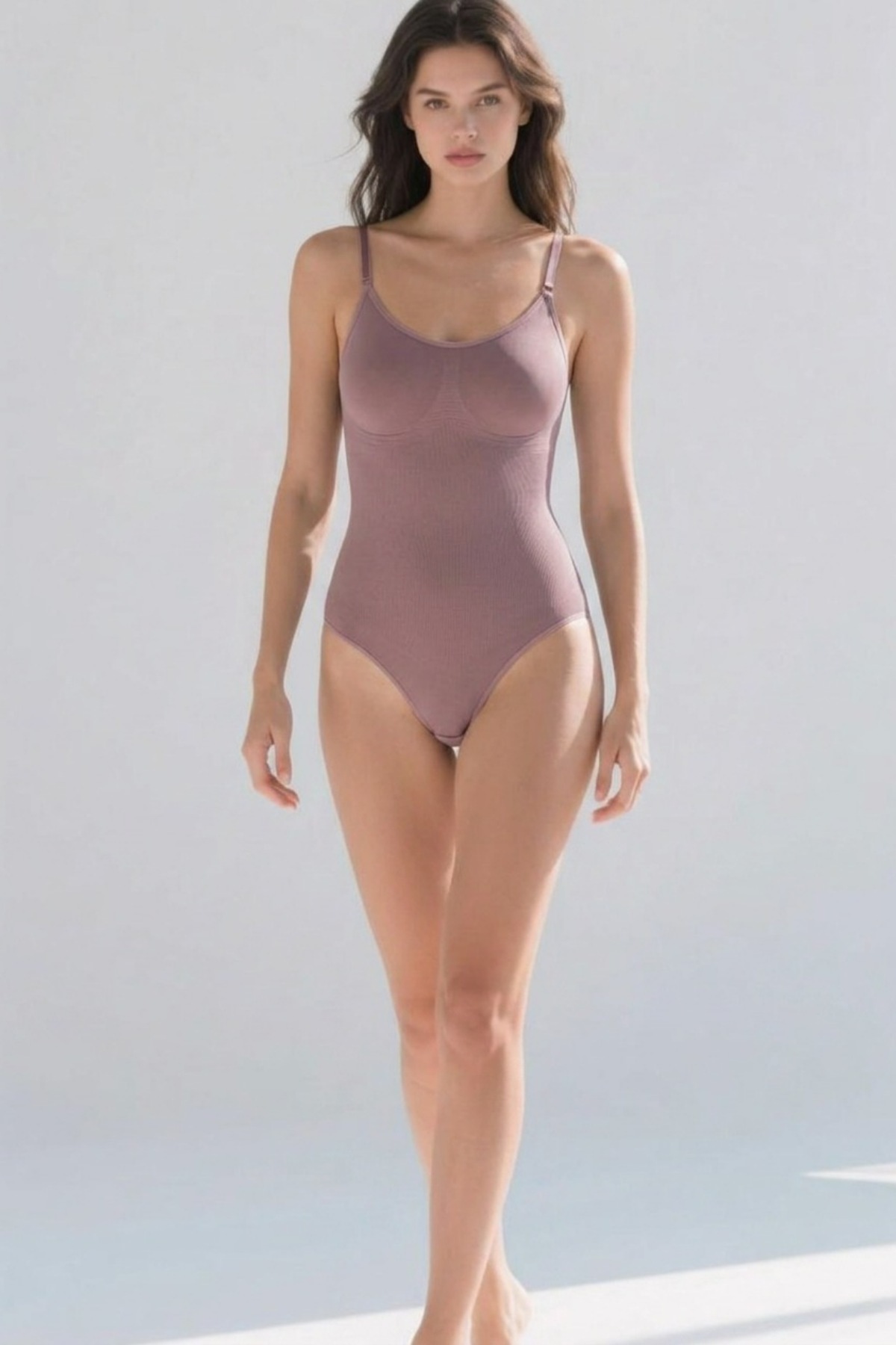 Kadın Poliamid Baskısız Sezonsuz Gül Kurusu Body 4