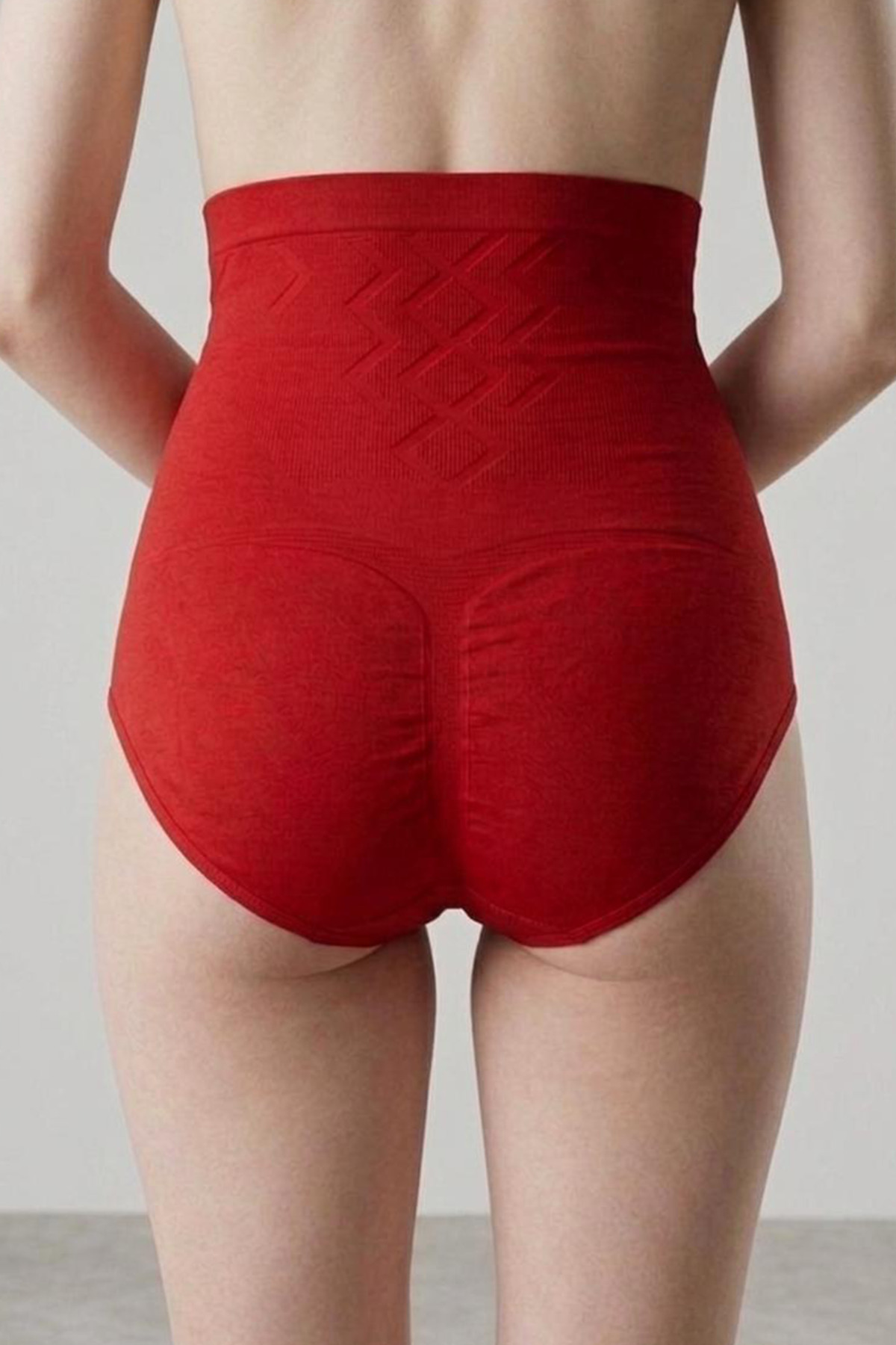 Yüksek Bel Külot Korse Göbek Sıkılaştırıcı Lohusa Korse Popo Toparlayıcı 1050 Kırmızı 3