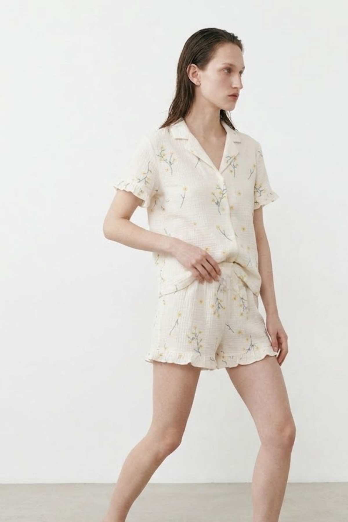 Kadın Relaxed Lastikli Çok Renkli Pijama Takımı 5