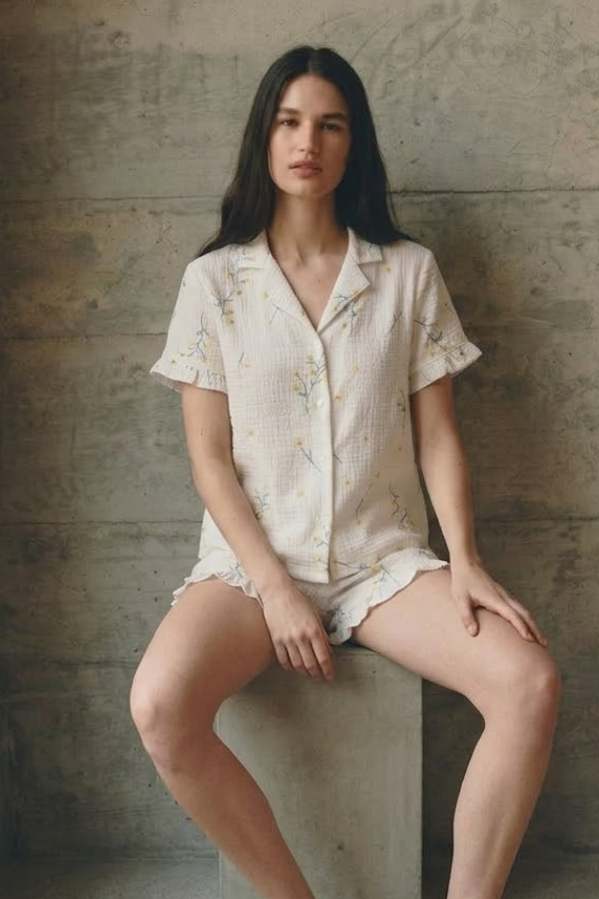 Kadın V Yaka Comfort Fit Çok Renkli Pijama Takımı 6
