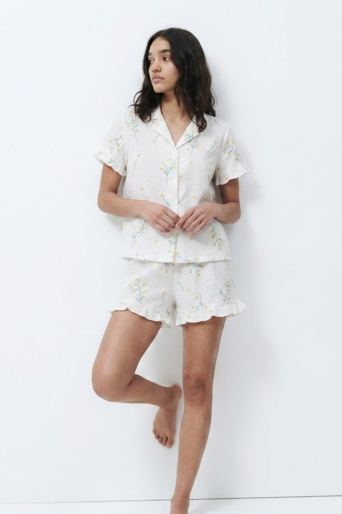 Kadın Desenli Trend Çok Renkli Pijama Takımı 4