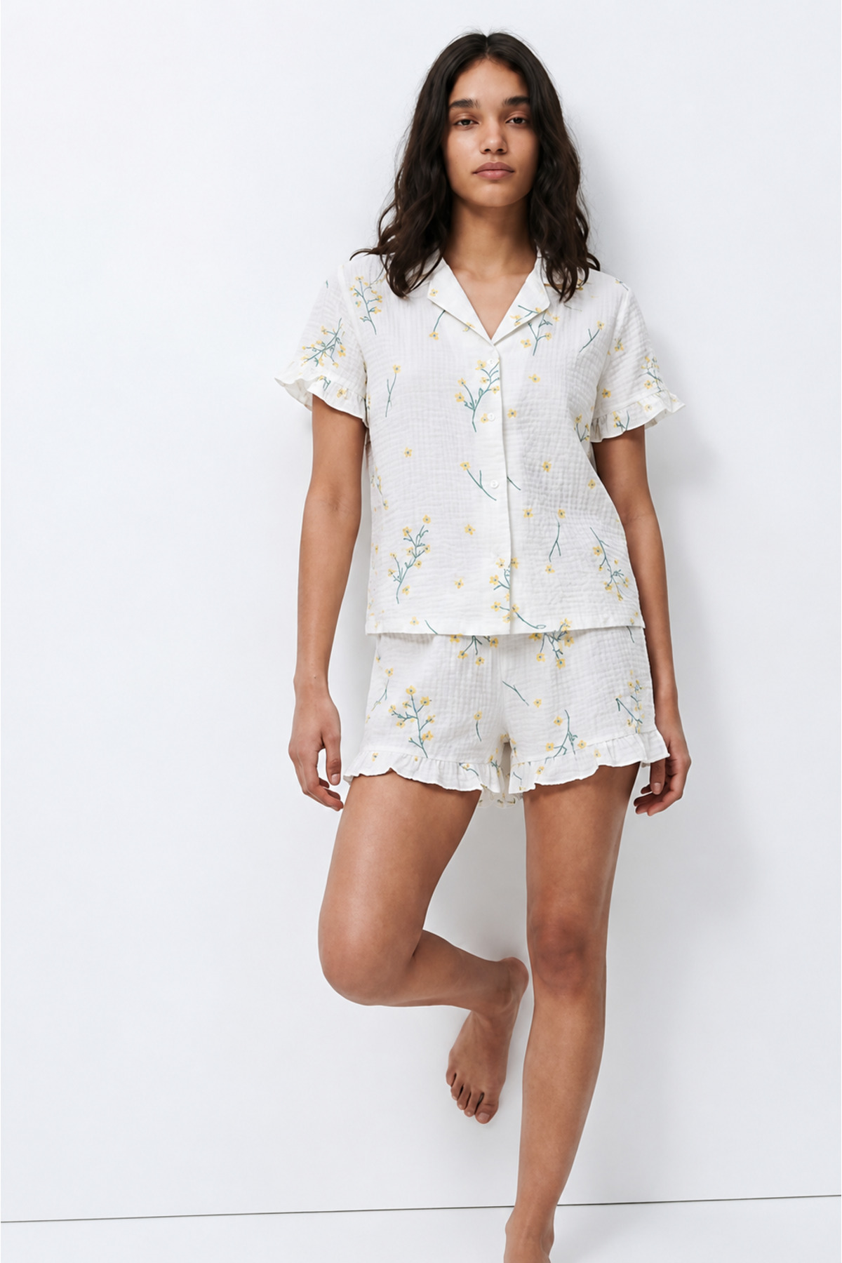 Kadın Desenli Trend Çok Renkli Pijama Takımı 3