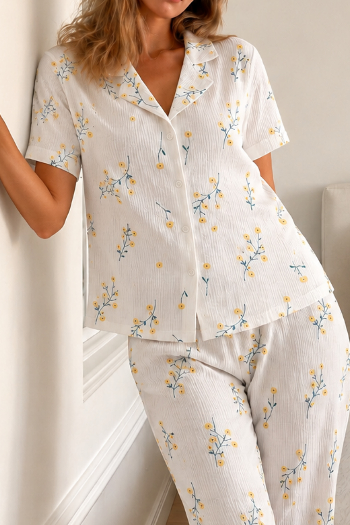 Kadın Loose Kalıp Pamuklu Çok Renkli Pijama Takımı 3
