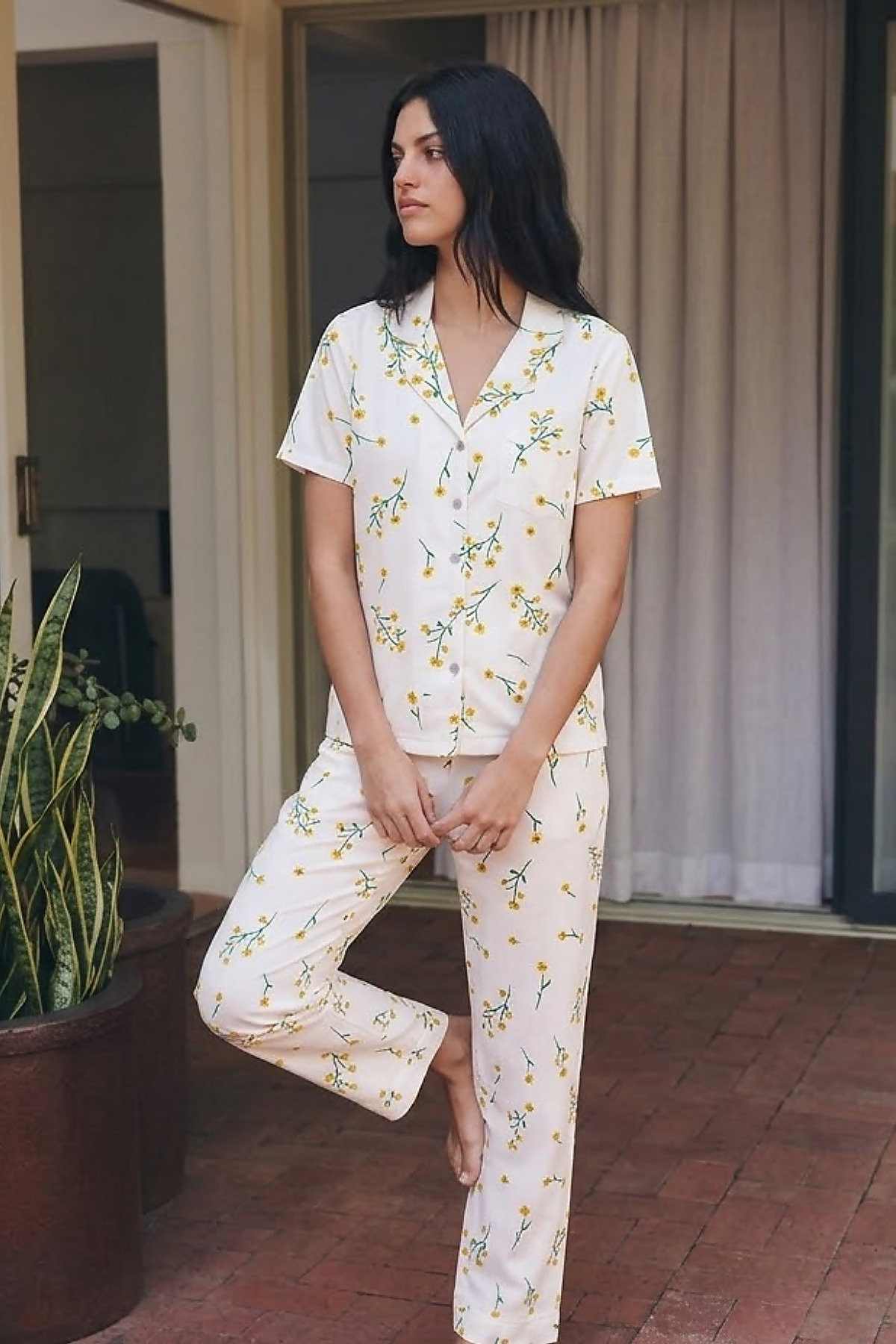 Viskon Karışım Homewear Çok Renkli Pijama Takımı 4