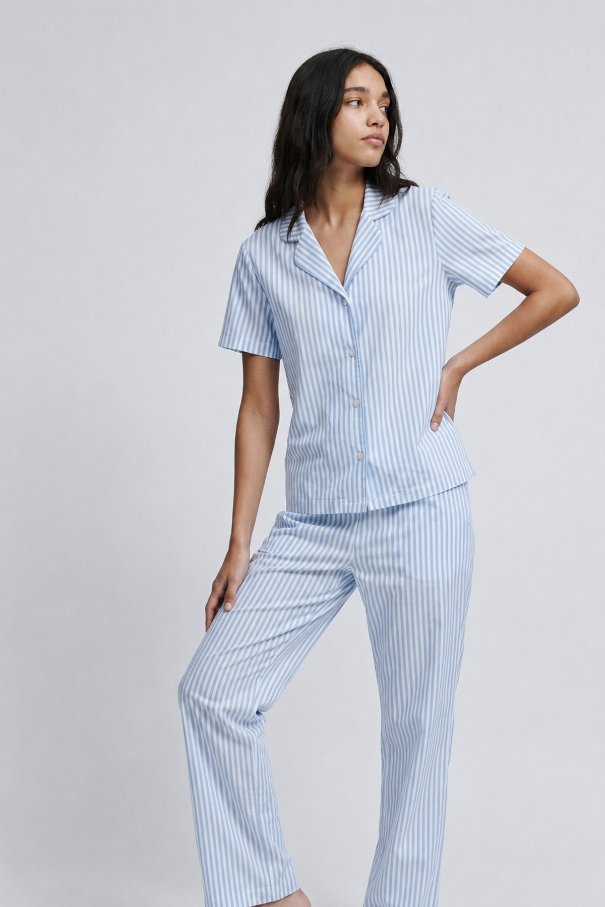 Standart Boy Elastanlı Mavi Pijama Takımı 6