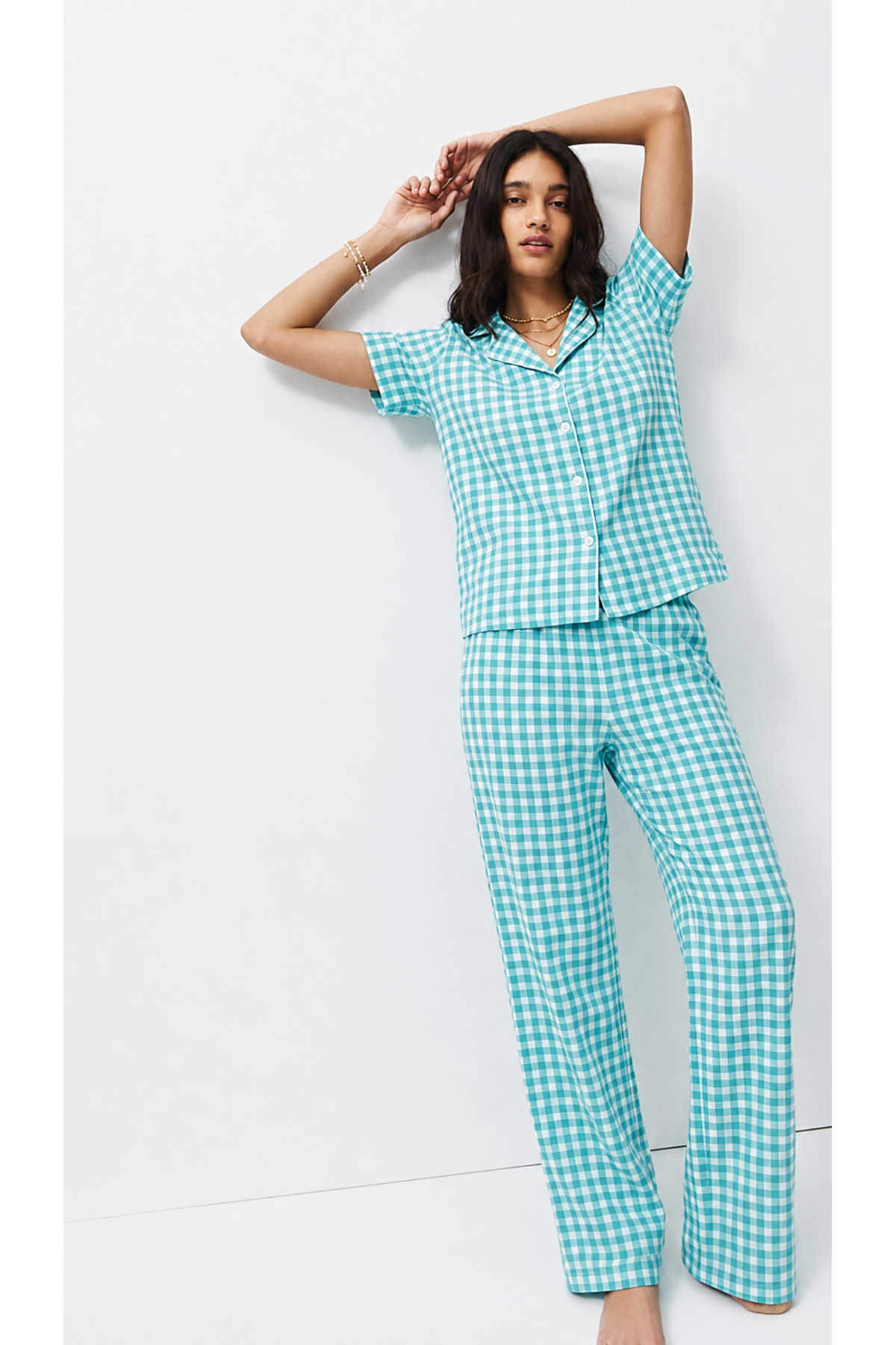 Standart Boy Elastanlı Su Yeşili Pijama Takımı 3