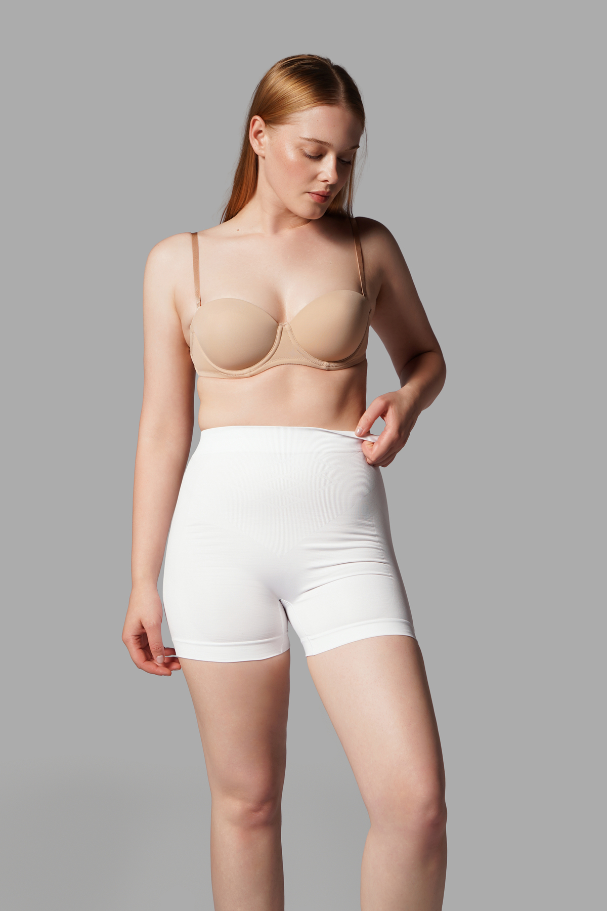 Push Up Seamless Dikişsiz Popo Şekillendirici Kısa Paçalı Korse 2064 Beyaz 5
