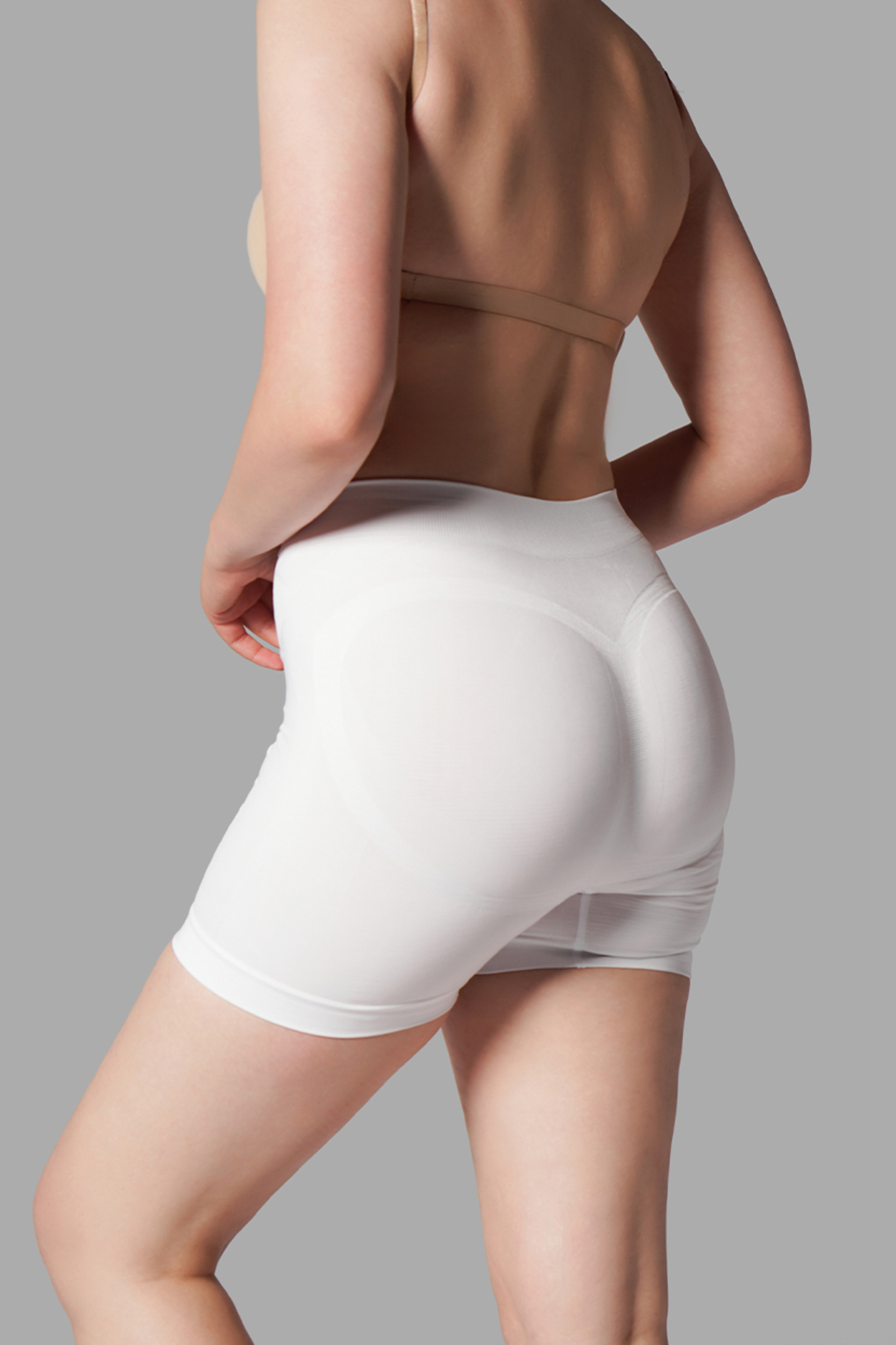 Push Up Seamless Dikişsiz Popo Şekillendirici Kısa Paçalı Korse 2064 Beyaz 6