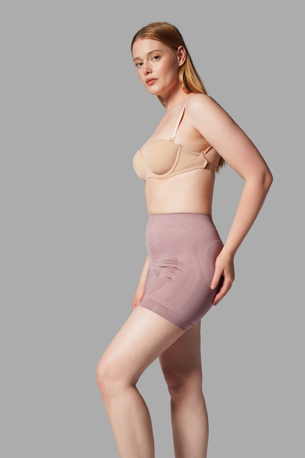 Push Up Seamless Dikişsiz Popo Şekillendirici Kısa Paçalı Korse 2064 Gül Kurusu 5
