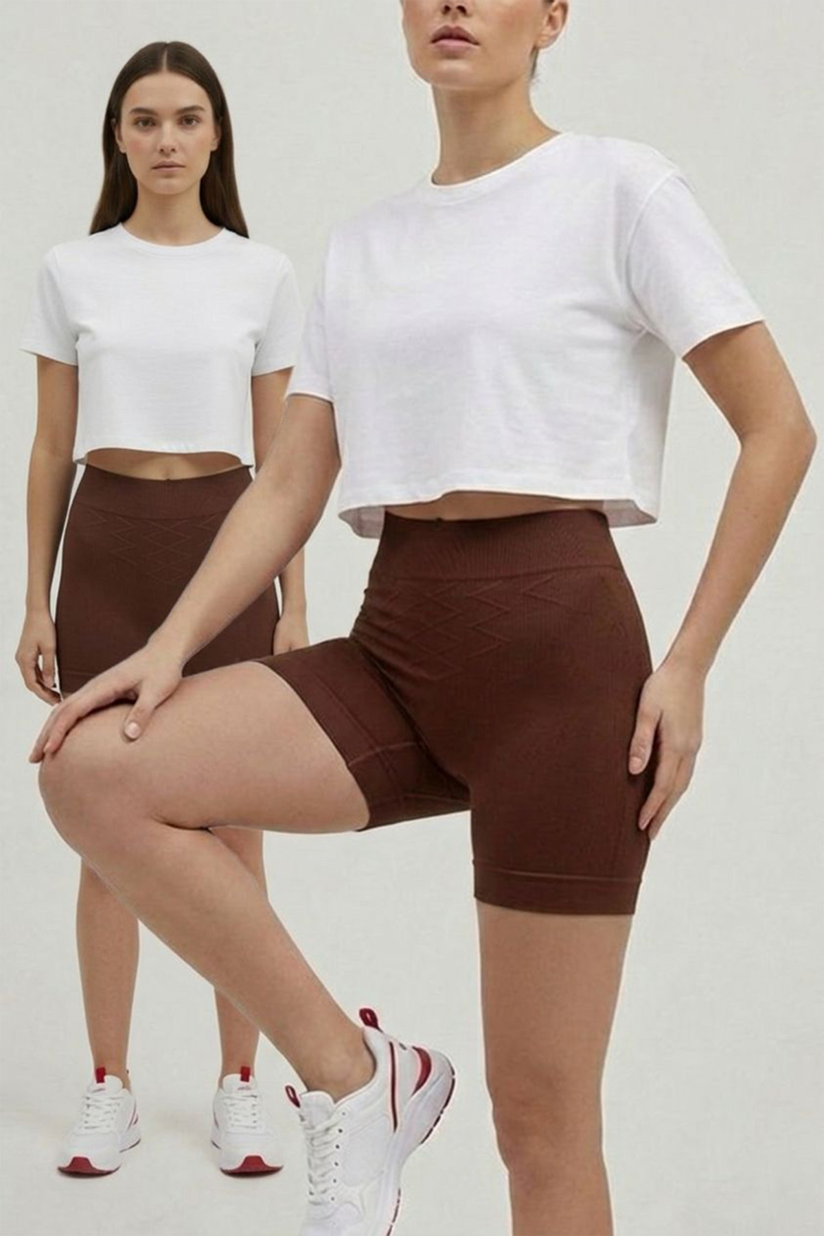 Push Up Seamless Dikişsiz Popo Şekillendirici Kısa Paçalı Korse 2064 -Kahverengi 3