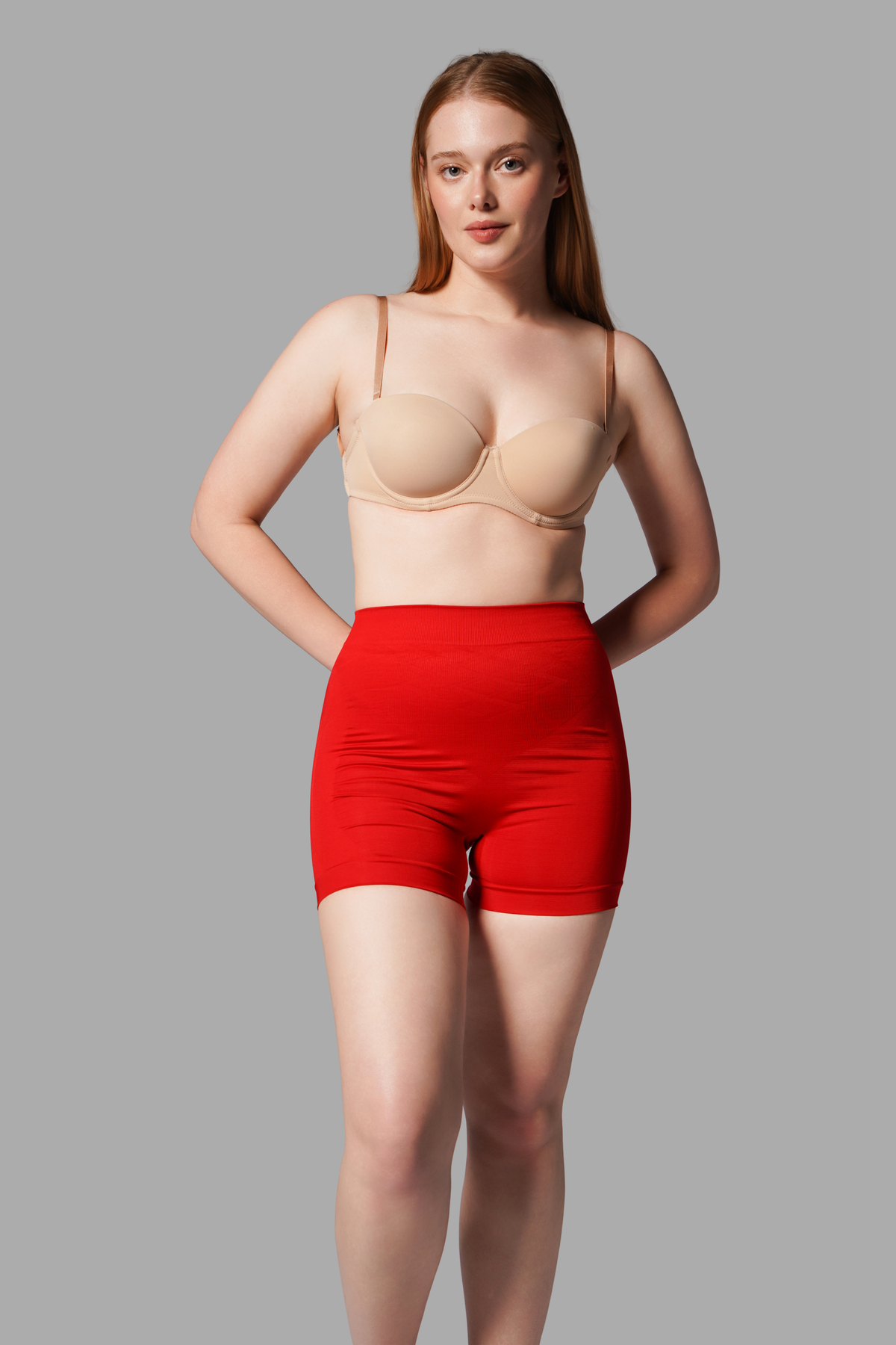 Push Up Seamless Dikişsiz Popo Şekillendirici Kısa Paçalı Korse 2064 Kırmızı 6