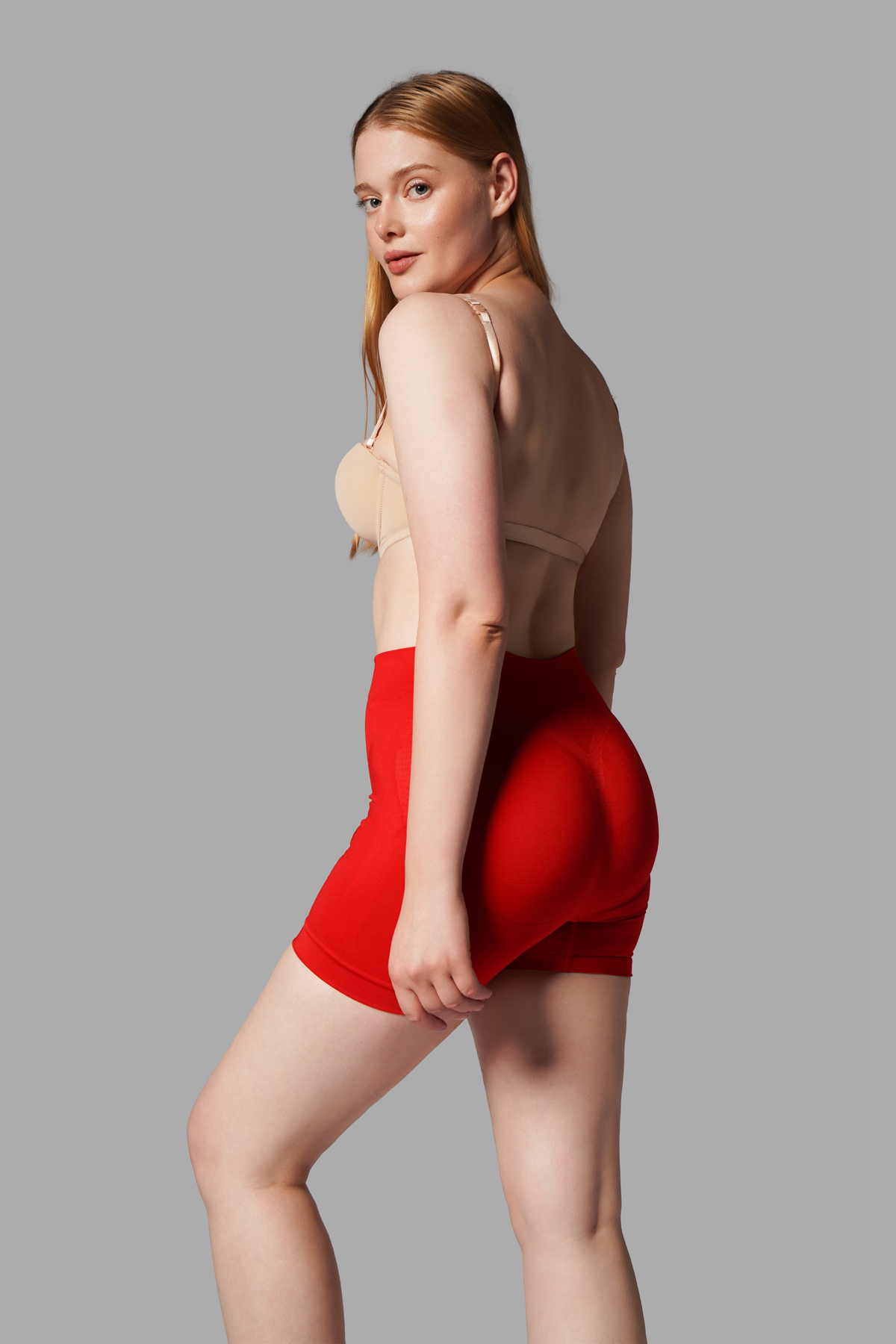 Push Up Seamless Dikişsiz Popo Şekillendirici Kısa Paçalı Korse 2064 Kırmızı 5