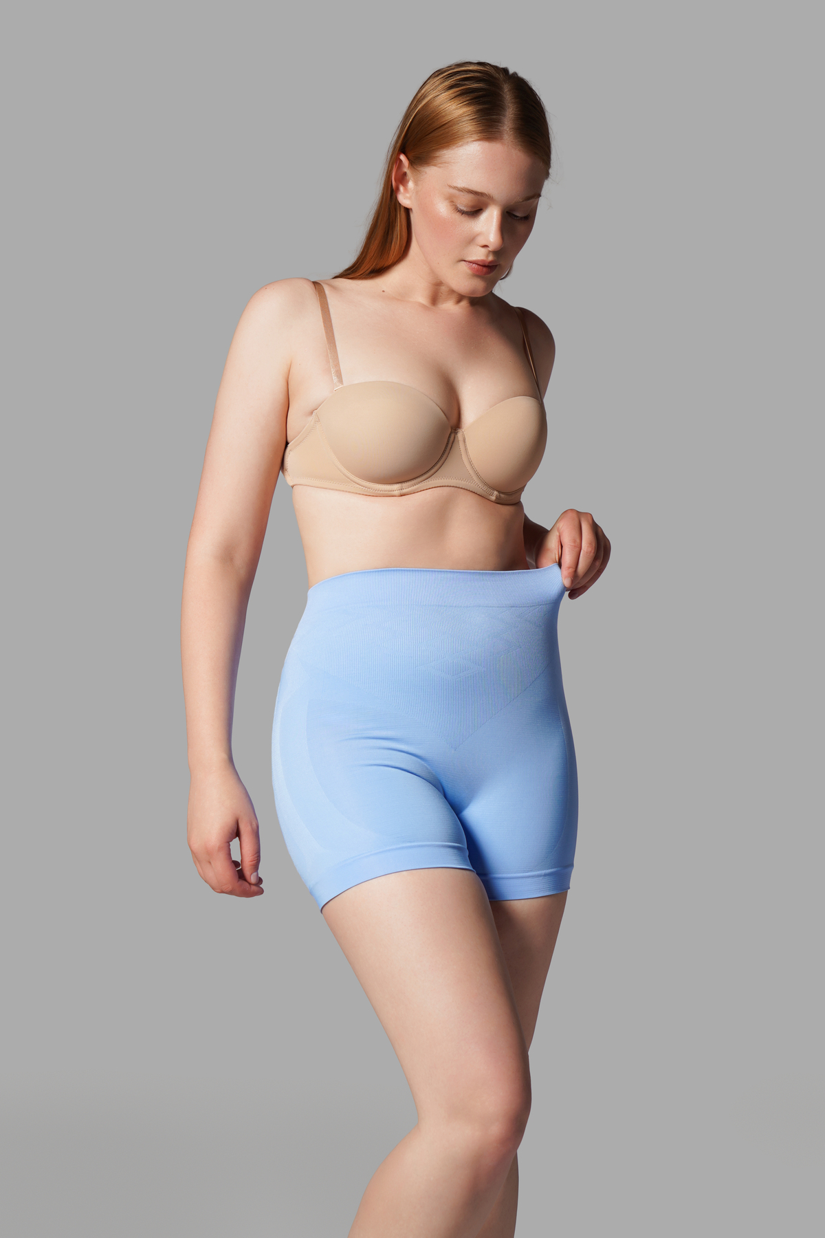 Push Up Seamless Dikişsiz Popo Şekillendirici Kısa Paçalı Korse 2064 Mavi 7