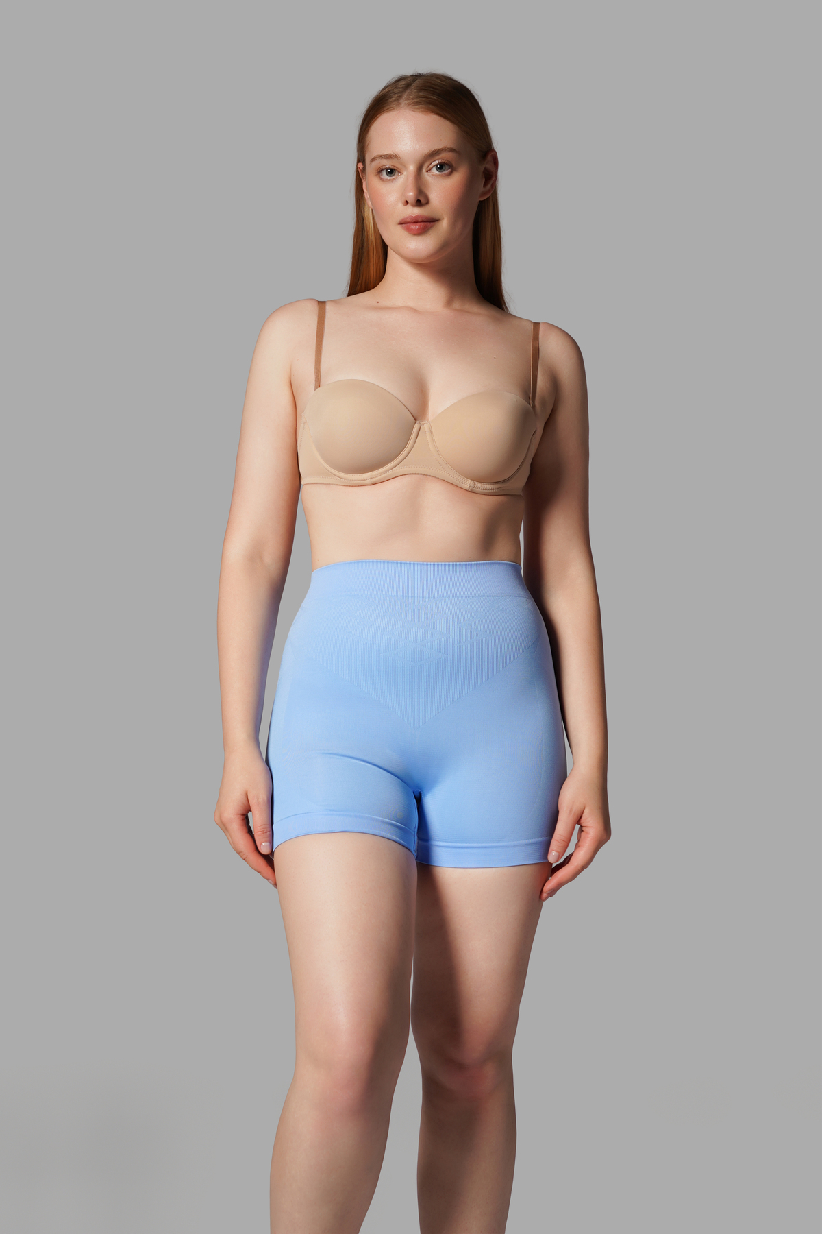 Push Up Seamless Dikişsiz Popo Şekillendirici Kısa Paçalı Korse 2064 Mavi 5