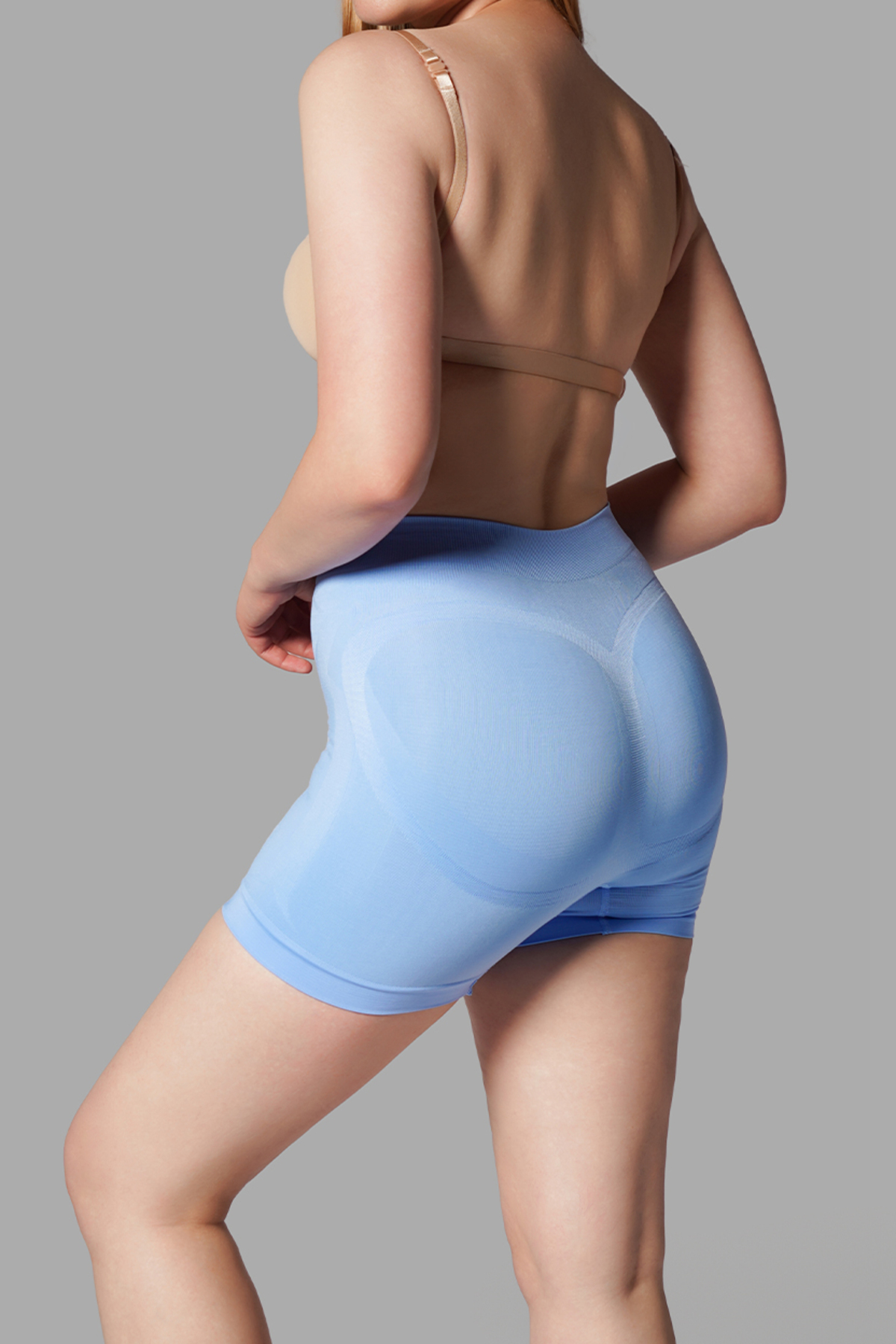 Push Up Seamless Dikişsiz Popo Şekillendirici Kısa Paçalı Korse 2064 Mavi 3
