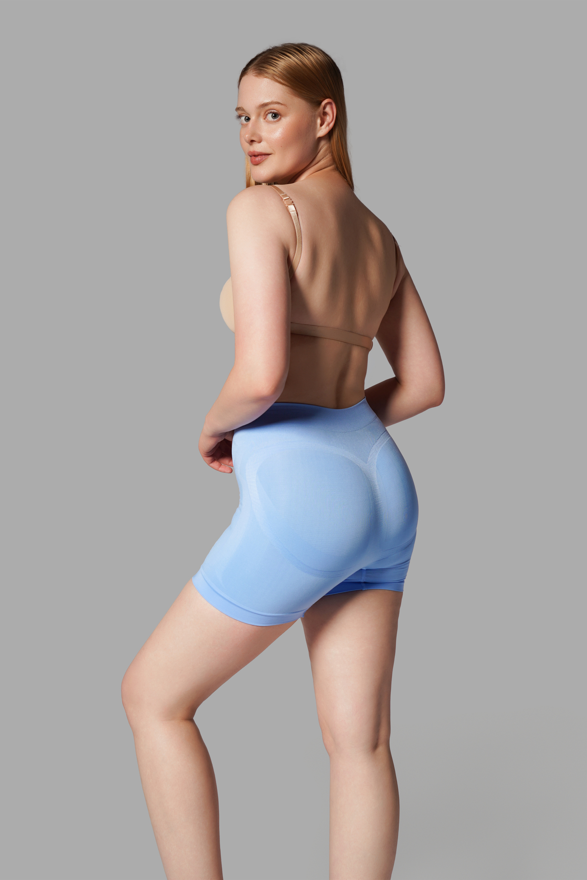 Push Up Seamless Dikişsiz Popo Şekillendirici Kısa Paçalı Korse 2064 Mavi 6