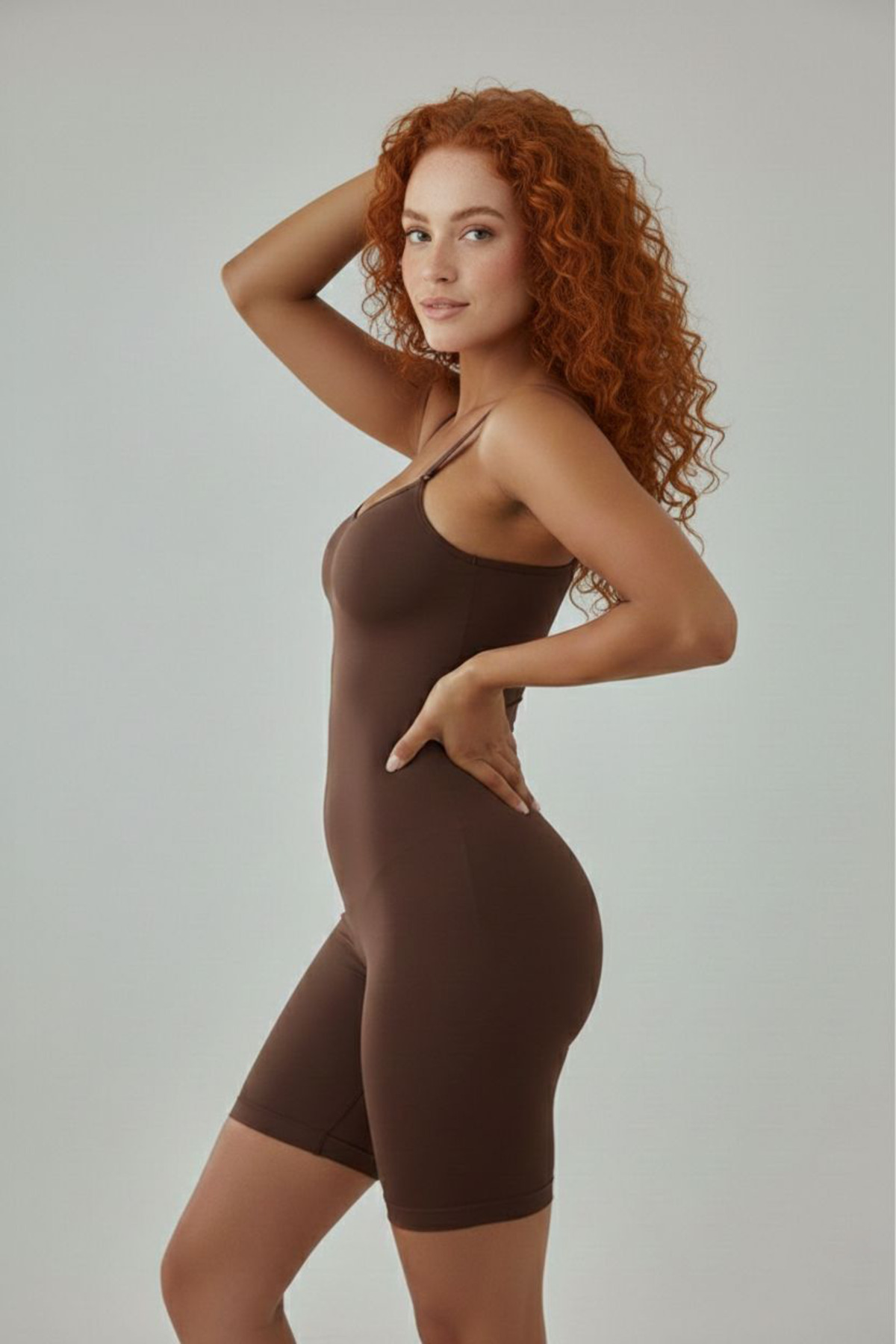 body yüksek bel tam boy 9050 Kahverengi 3