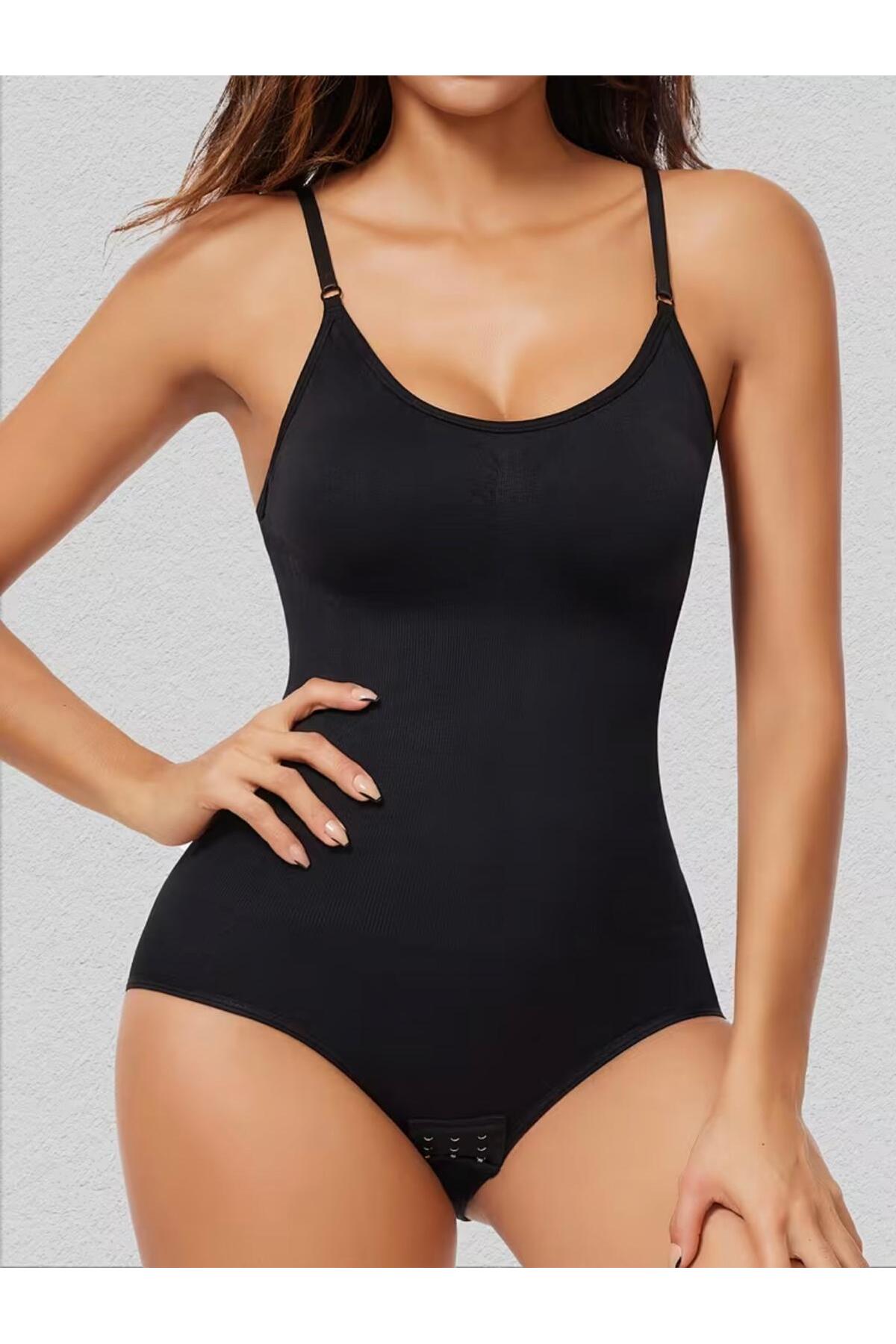 örme kumaş zıbın string model toparlayıcı body 9052 Siyah 3